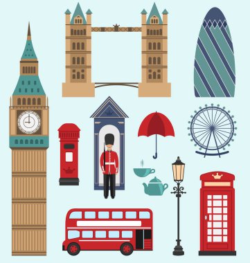 Londra düz simgeler