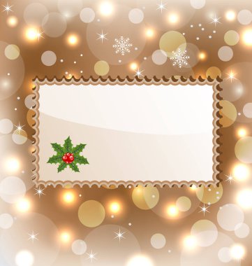 İllüstrasyon model çerçeve tasarımı için ökseotu ile Noel
