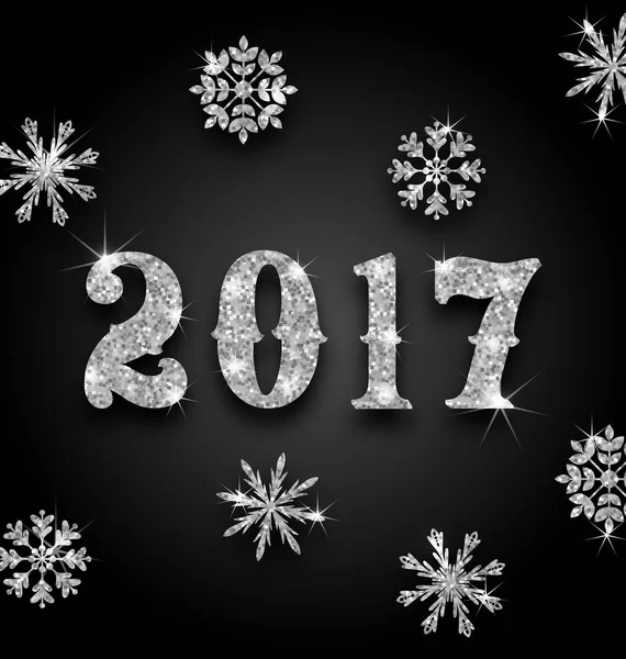 Silberner magischer Hintergrund für ein glückliches neues Jahr 2017 — Stockfoto