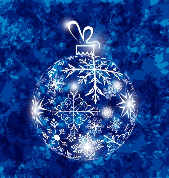 Christmas ball made in snowflakes on grunge background — Stock Photo, Image