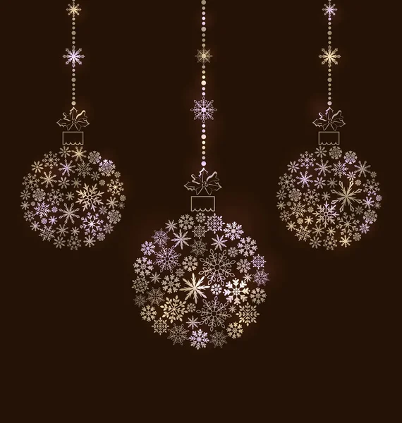 Christmas Background Balls Made of Snowflakes — Stock Photo, Image