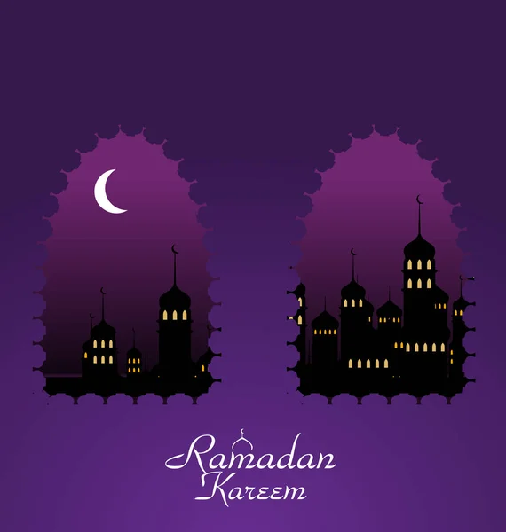 Ramadan sfondo con silhouette moschea — Foto Stock