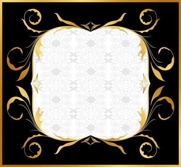 Golden floral frame — Stock Photo, Image