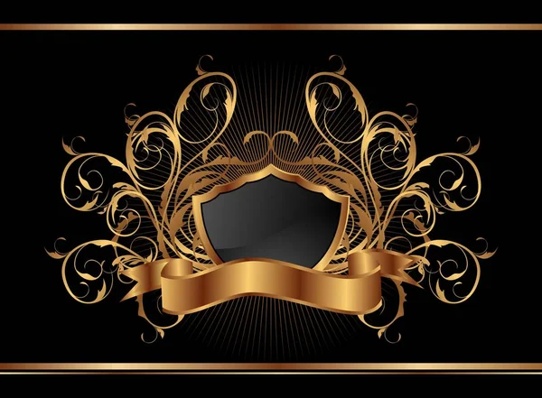 Moldura ornamentada dourada para design — Fotografia de Stock