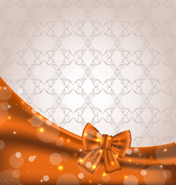 Cute brown backdrop with ribbon bow — Stock Photo, Image