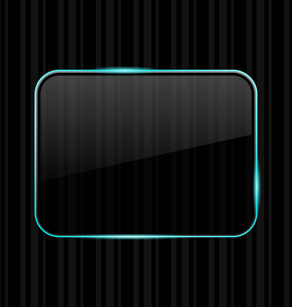 Прозрачная рамка с отражением на полосатом фоне
