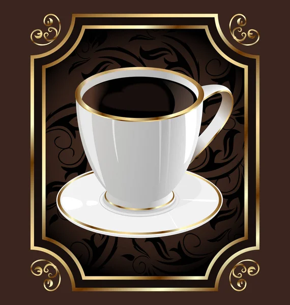 Etiqueta vintage para envolver el café, fondo con taza de café — Foto de Stock