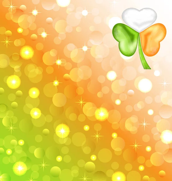 三叶草在圣帕特里克节爱尔兰国旗颜色 — 图库照片