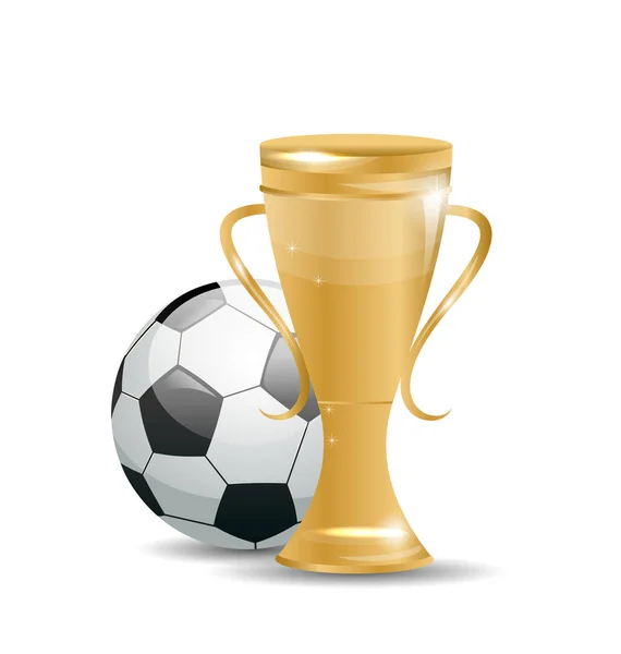 Golden Cup with Football Ball — Stock Photo, Image