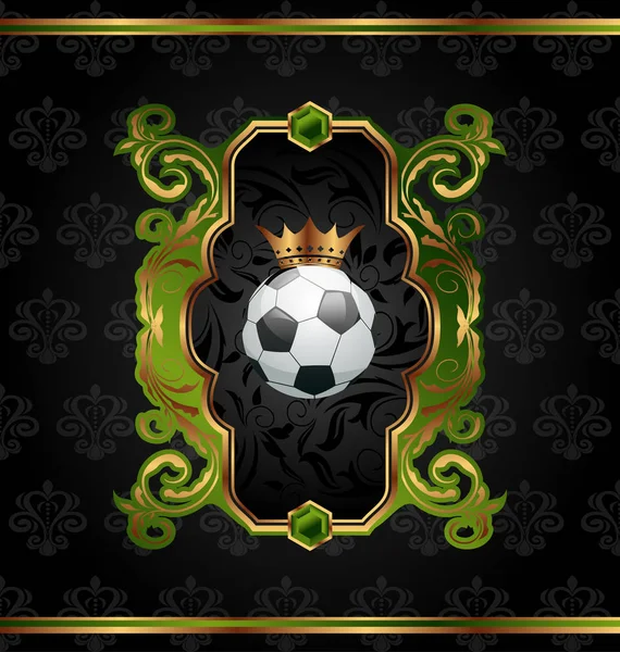 Футбольный ярлык с золотой короной — стоковое фото