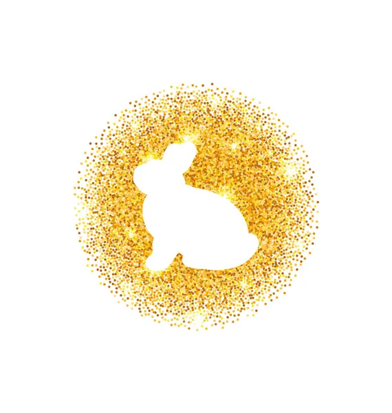 Streszczenie szczęśliwy Wielkanoc królik złoty Brokat — Zdjęcie stockowe