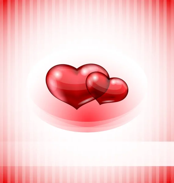 Valentin-nap kártya beállítása szívvel — Stock Fotó