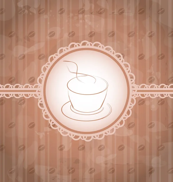 Vintage Hintergrund mit Kaffee-Etikett, Kaffeebohnen Textur — Stockfoto