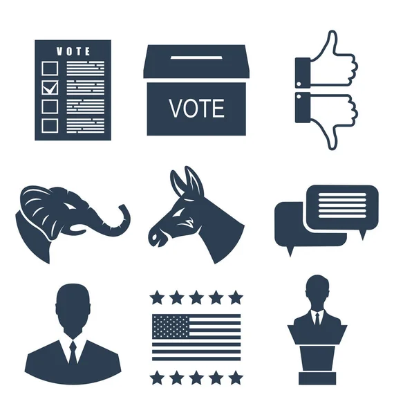 选举，竞选和投票设置标志。美国的符号投票 — 图库照片