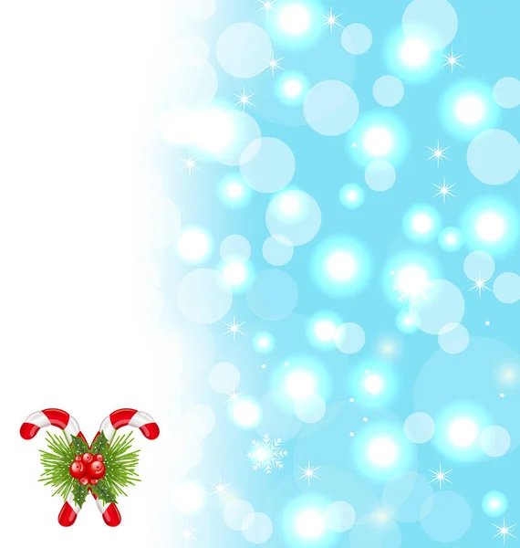 Julen söt tapet med glitter, snöflingor, söta sockerrör — Stockfoto