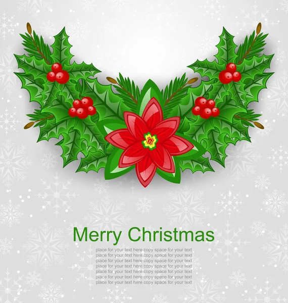 Karácsonyi dekoráció a holly bogyó — Stock Fotó