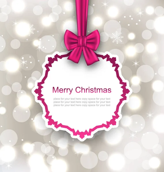 Greeting Card with Bow Ribbon on Light Background — Stock Photo, Image