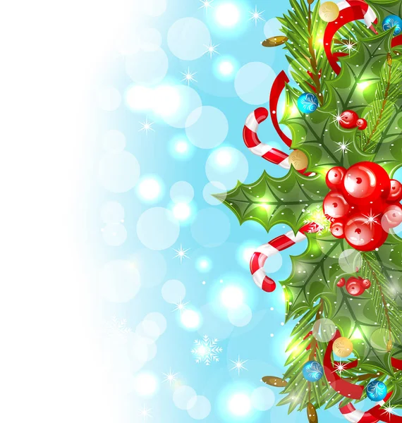 Рождественский светящийся фон с праздничным оформлением — стоковое фото