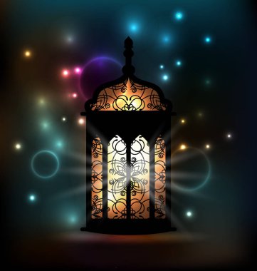 Ramazan kareem için dekoratif desenli Arapça fener