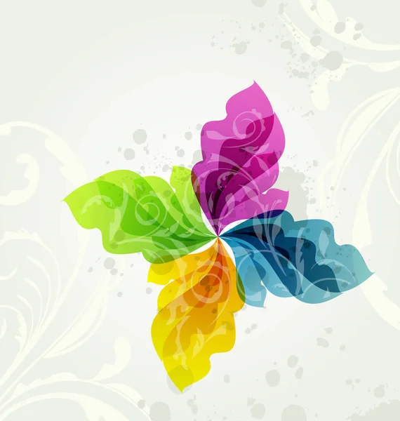 Multicolor transparent floral background — Stockfoto