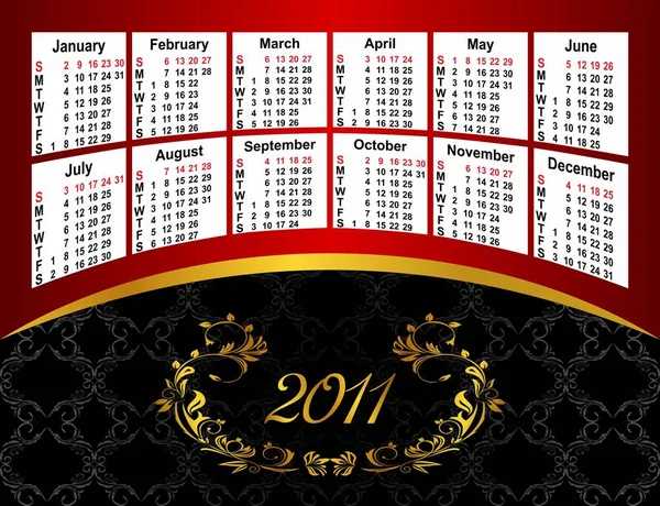 Amerikansk Kalender 2011 — Stockfoto