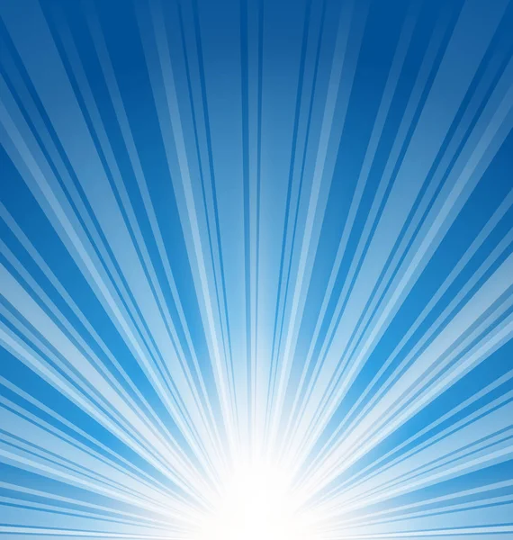 Fond bleu abstrait avec rayon de soleil — Photo