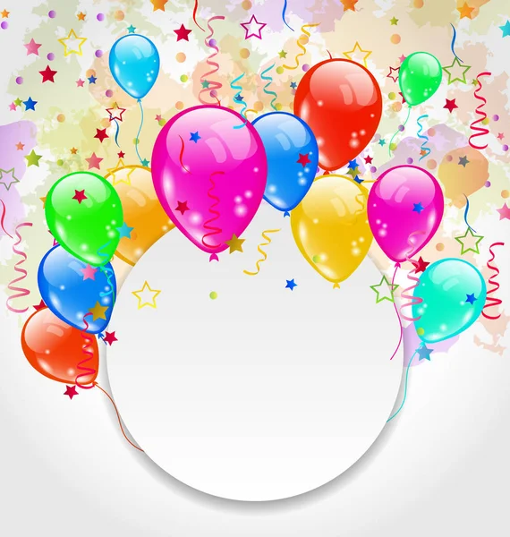 Tarjeta de felicitación de cumpleaños moderna con globos ajustados — Foto de Stock