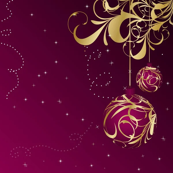 Элегантный рождественский цветочный фон с мячами — стоковое фото