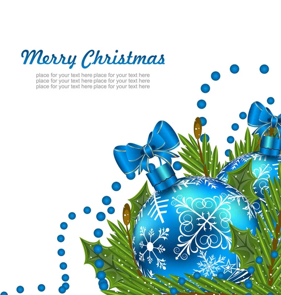 Cartão postal com bolas de Natal — Fotografia de Stock
