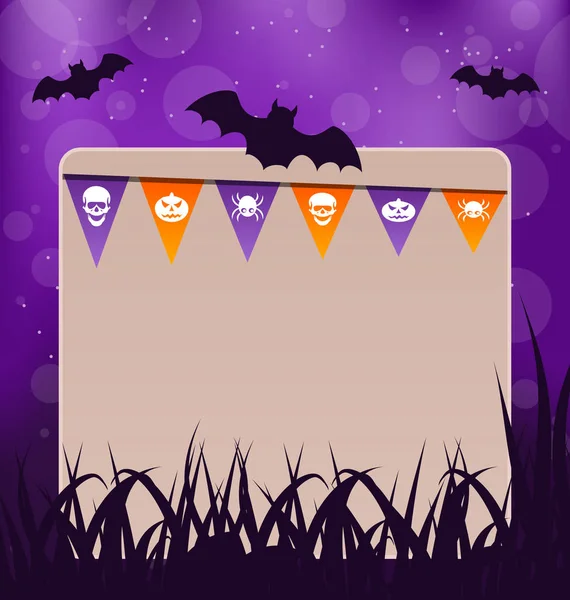 Halloween-kort med hängande flaggor — Stockfoto