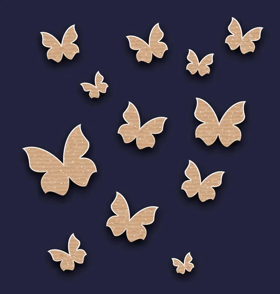 Fondos de pantalla con mariposas hechas en papel de cartón — Foto de Stock