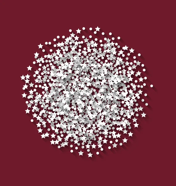 Abstrato fundo vermelho branco hoarfrost partículas forma redonda — Fotografia de Stock