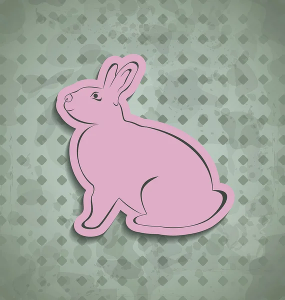 Wielkanoc szczęśliwy sztuka plakatu z różowego królika — Zdjęcie stockowe