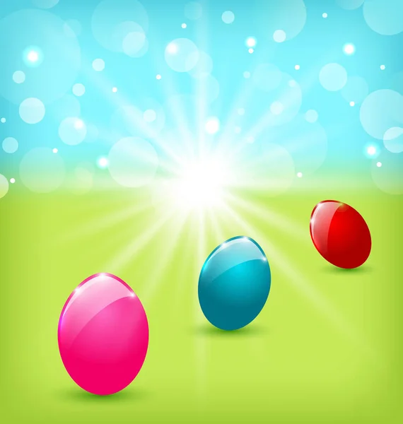 Easter background with colorful eggs — Stock Photo, Image