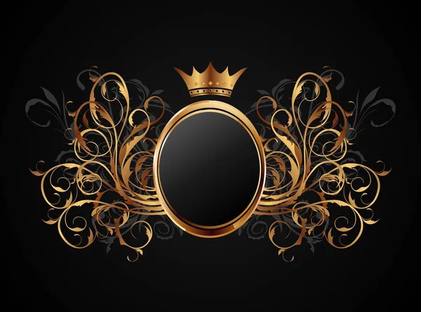 Floral frame with heraldic crown — Stock Photo, Image