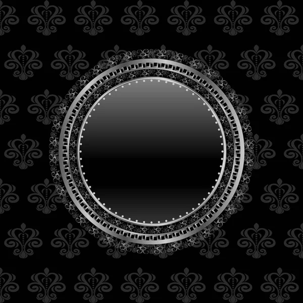 Escudo círculo heráldico no fundo floral — Fotografia de Stock