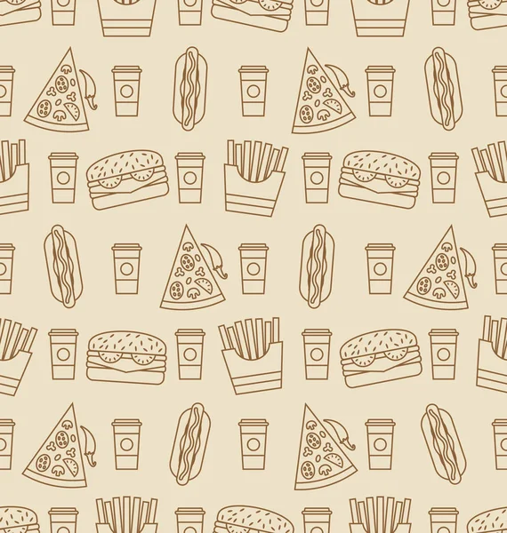 Patrón sin costuras con comida rápida —  Fotos de Stock