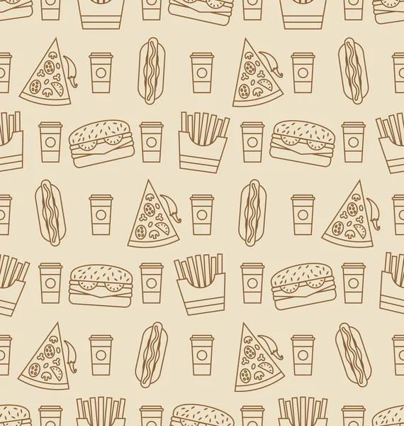 Seamless Pattern with Fast Food