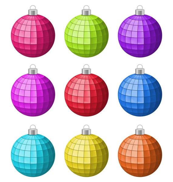 Collectie kleurrijke glazen kerstballen geïsoleerd — Stockfoto