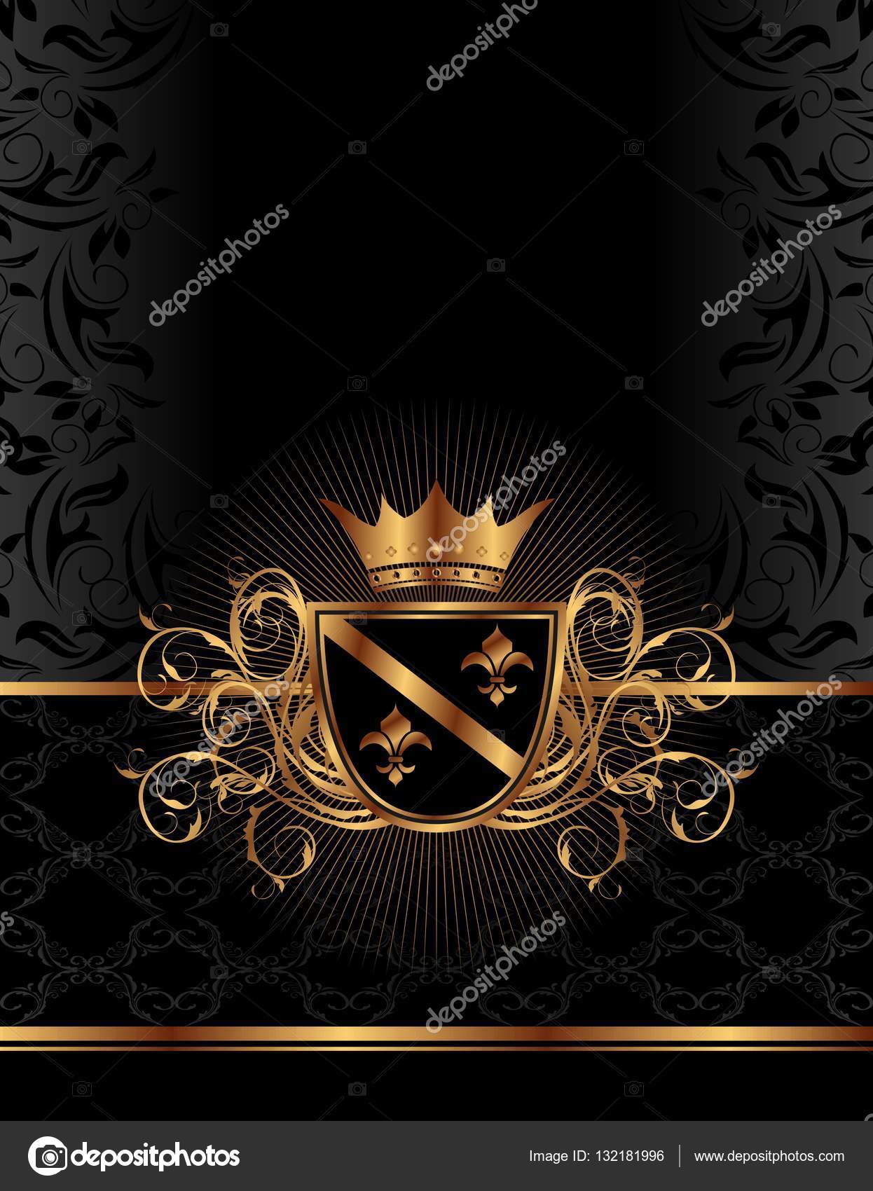 Golden ornate frame with crown Stock Photo by ©smeagorl 132181996
