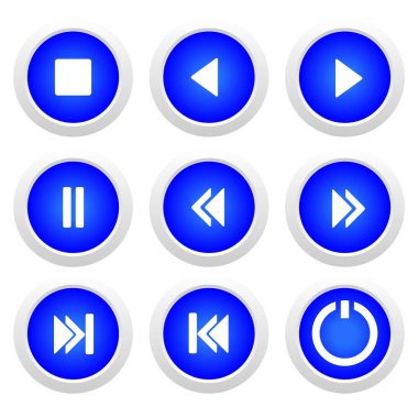 müzik mavi düğme kümesi