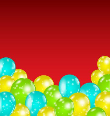 renkli balonlar tatil için ayarla