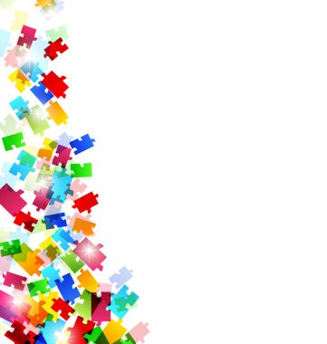 set renkli puzzle parçaları ile arka plan