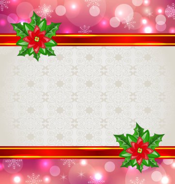zarif Noel kartı ile çiçek Atatürk çiçeği