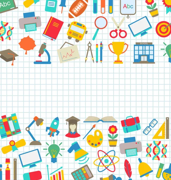 Collection of School Colorful Icons, Wallpaper for School — Stock Photo, Image