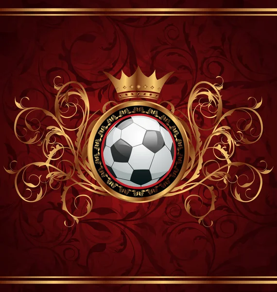 Voetbal achtergrond met een gouden kroon — Stockfoto