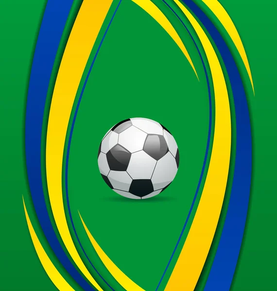 足球在巴西国旗概念背景 — 图库照片