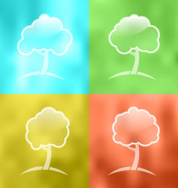 Cztery ikony sezonowe z drzew — Zdjęcie stockowe