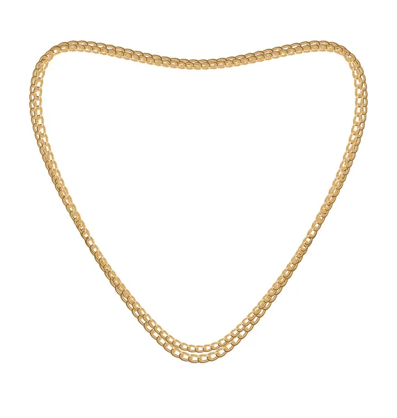 Biżuteria złota łańcuch w kształcie serca — Zdjęcie stockowe