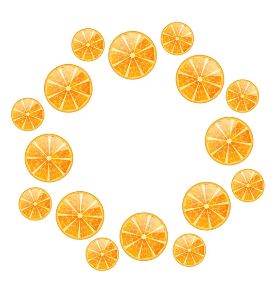 Cadre rond abstrait avec des oranges tranchées — Photo